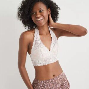 AERIE | Garden Party Lace Halter Bralette Floral Bra | Sz. XXL